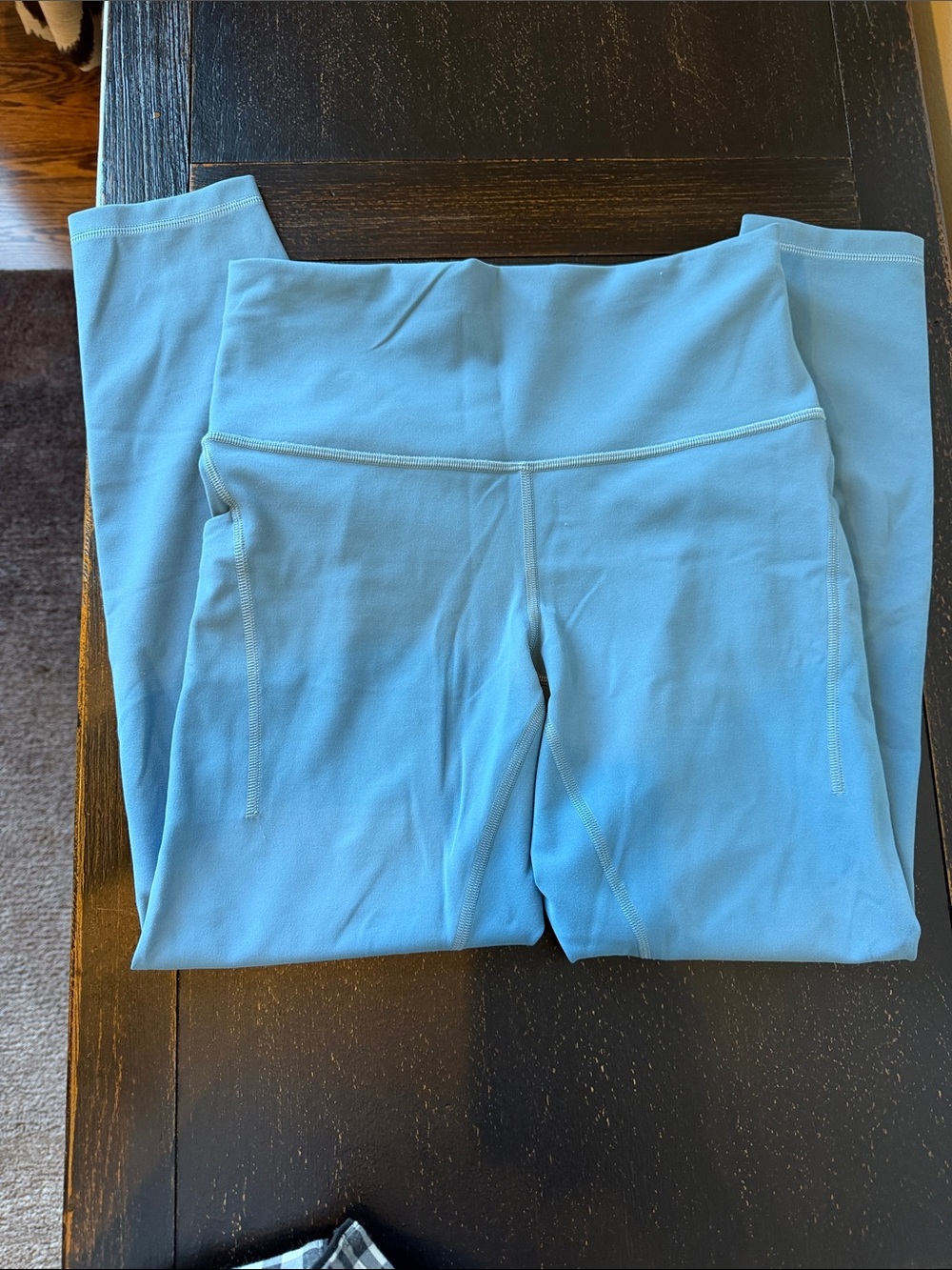 lululemon athletica cropped leggings in light blue